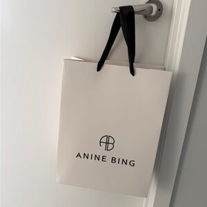 Anine Bing Shopping Bag with Black Satin Handles PRICED TO SELL